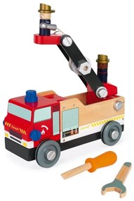 Janod - Set di costruzioni in legno BRICOKIDS camion dei pompieri