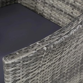 Set da pranzo da giardino 11 pz con cuscini polyrattan grigio