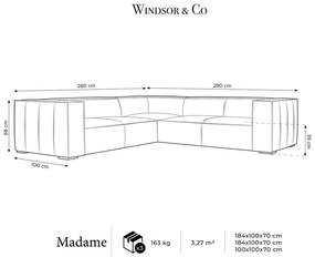 Divano angolare in pelle marrone cognac (variabile) Madame - Windsor &amp; Co Sofas