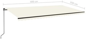Tenda da Sole Retrattile Manuale 600x350 cm Crema