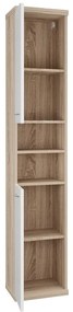 Kamalu - Colonna bagno a terra o sospesa 180 cm bicolore bianco e legno chiaro | LAC-ESTIA