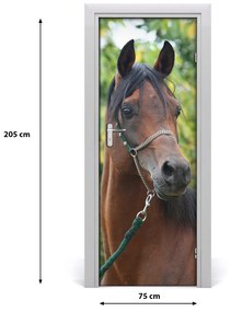 Adesivo per porta interna Ritratto di un cavallo 75x205 cm