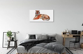 Quadro su vetro acrilico Tigre dipinta 100x50 cm