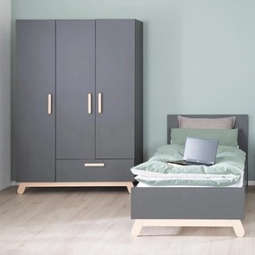 Letto nero per bambini 90x200 cm Jara - Roba