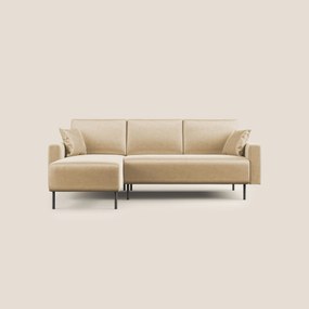 Arthur divano moderno angolare in velluto morbido impermeabile T01