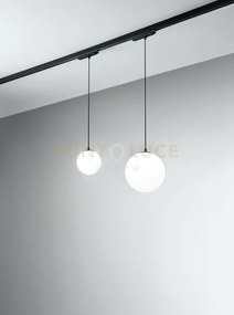 Sospensione a sfera led in vetro per sitema binario 8104 n lc nero