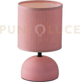 Lumetto furore rosa 1 luce attacco e14 14x24cm in ceramica e paralu...