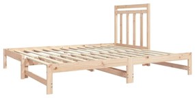 Dormeuse estraibile 2x(90x190) cm legno massello di pino