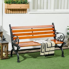 Panchina da Giardino 2 Posti con Braccioli 120x64x79 cm in Alluminio e Legno Teak...