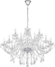 Lampadario Neoclassico Basilano 1 cromo 18x E14 Ø100cm EGLO