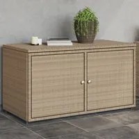 Armadietto Portaoggetti Giardino Beige 110x55x60,5cm Polyrattancod mxl 110518