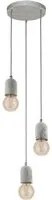 Lampadario Industrial Silvares 3 Luci Acciaio Grigio