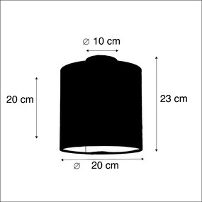 Plafoniera con paralume in velluto rosa antico con oro 20 cm - Combi Black