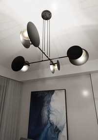 Lampadario Moderno 1 Luce Idea In Acciaio Nero Con Bracci