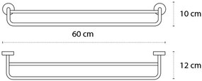 New Line N5 Portasciugamani 60 cm tondo doppio In Acciaio Inox Cromato