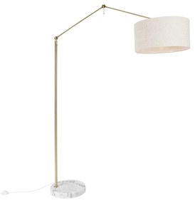 Lampada da terra oro con paralume grigio chiaro 50 cm regolabile - Editor