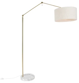 Lampada da terra oro con paralume grigio chiaro 50 cm regolabile - Editor