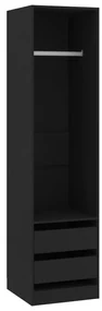 Armadio con cassetti nero 50x50x200 cm in truciolato