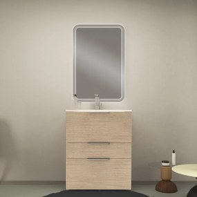 Mobile sottolavabo e lavabo Neo per vasca centrale rovere naturale L 60 x H 50 x P 60 cm 3 cassetti