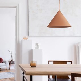 Lampada a sospensione color mattone con paralume in pietra ø 30 cm Vilma - SULION