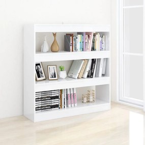 Libreria/divisorio bianco lucido 100x30x103 cm