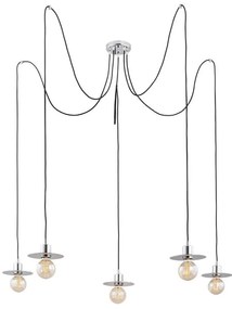 Argon 2079 - Lampadario a sospensione con filo CORSO 5xE27/15W/230V ragno cromo lucido