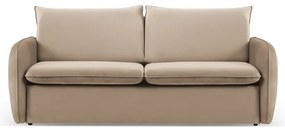 Divano letto in velluto beige 214 cm Vienna - Cosmopolitan Design