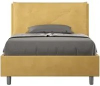 Letto una piazza e mezza rivestito in Microfibra con cuscini xl - APPIA LARGE Dimensione Rete: 110x210, Tipologia Letto: Senza Rete, Colore: Giallo