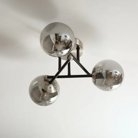 Brilagi - Plafoniera a montaggio superficiale MALIVA 3xE14/15W/230V cromo opaco/fumé