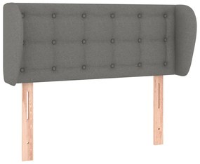 Testiera ad orecchio grigio scuro 93x23x78/88 cm in tessuto