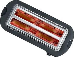 Severin AT 2590 - Tostapane a 4 fette, 1400 W/230 V, acciaio inox/nero