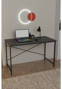 Scrivania Stile Industrial Ferro E Legno 120x60x73 Adam Antracite