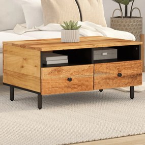 Tavolino Da Salotto 80x54x40 Cm İn Legno Massello Di Acacia /
