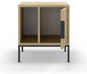 Comodino in rovere decorato in colore naturale Lani - Marckeric