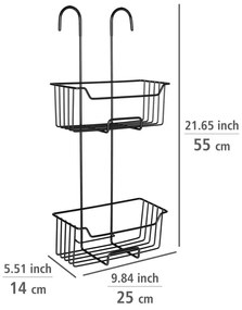 Mensola da bagno sospesa in acciaio inox nero Milo - Wenko