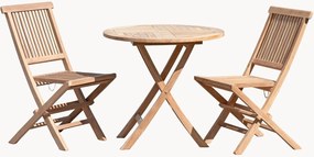 Set da giardino pieghevole in legno di teak Fun, set da 3