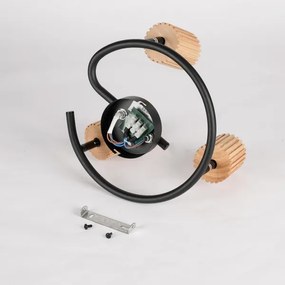 Brilagi - Faretto MODERN WOOD 3xGU10/8W/230V legno di caucciù/nero
