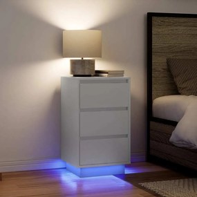 Comodini Con Luci Led Bianco 38x34x65 Cm /