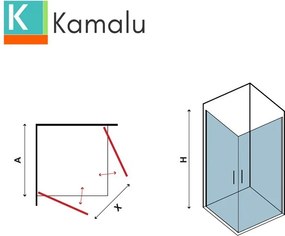 Box doccia 70x70 doppio battente vetro fumé altezza 200h | KS2800AF - KAMALU