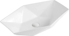 Lavabo da appoggio 64cm esagonale bianco | Litos-K64 - KAMALU