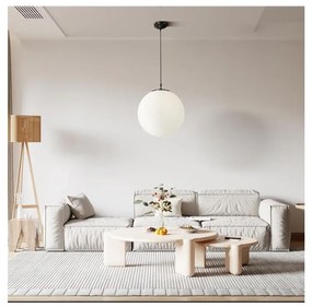 Searchlight 6088 - Lampadario a sospensione con filo ATOM 1xE27/60W/230V bianco/nero