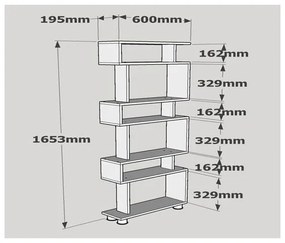 Libreria BLOK 165x60 cm bianca