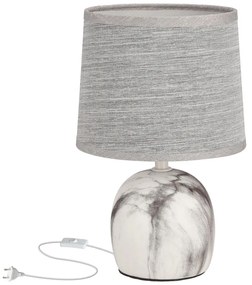 Lampada da tavolo grigio chiaro con paralume in tessuto (altezza 25 cm) Adelina - Candellux Lighting