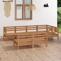 Set Divani da Giardino 7 pz in Legno Massello di Pino Miele cod mxl 36569