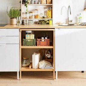 Credenza Eleki in legno marrone L 59 x H 85.3 x P 49 cm, con ruote