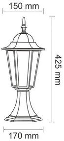 Lampada da esterno 1xE27/20W/230V IP43 42,5 cm nero