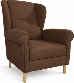 Poltrona con braccioli marrone scuro Swan – Ropez