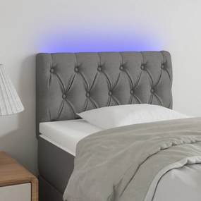 Testiera A Led Grigio Scuro 80x7x78/88 Cm İn Tessuto /