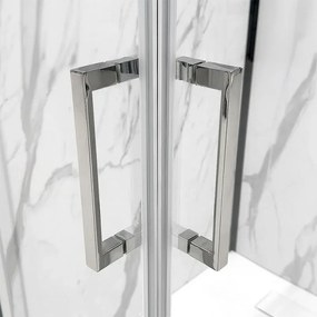 Box doccia angolare 70x70 cm doppio scorrevole in cristallo trasparente Ted