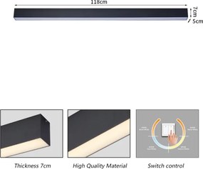 Brilagi - Plafoniera a LED per bagno SLEEKLINE LED/40W/230V nera IP44